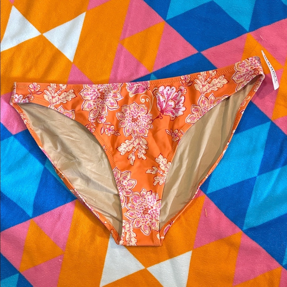 Old Navy Orange Floral Bikini Bottom